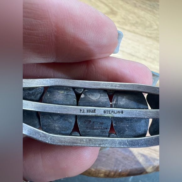 Bracelet Sterling Silver Cuff Signed PJ Begay Turquois Navajo Native American - Picture 4 of 9